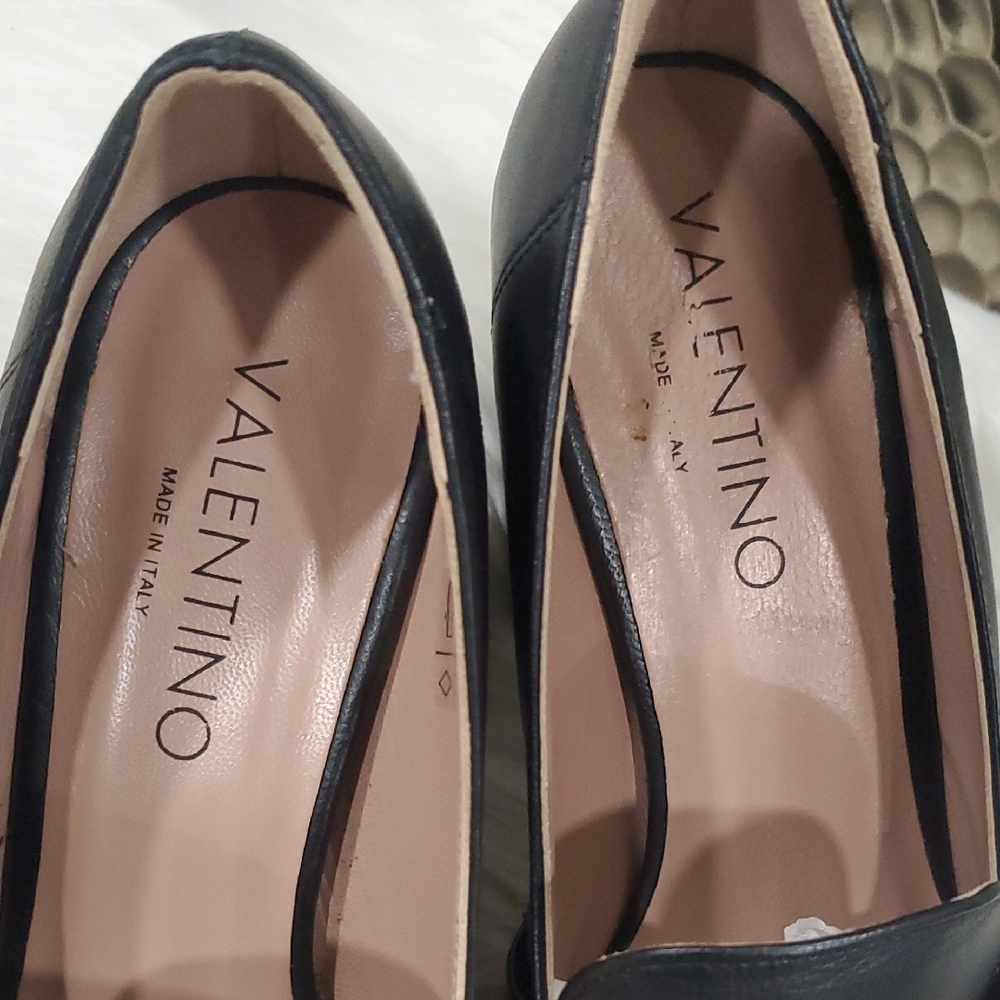 Y2k Valentino Rosalinda  Black Platform Slipon with Gold Logo - Picture 6 of 16